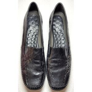 Elites Walking Cradles Tyler Womens Loafers Sz 11N Narrow Black Leather Comfort